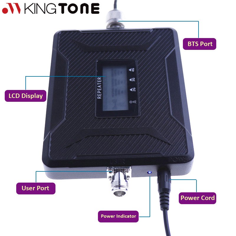 2G 3G 4G Repeater Black Mobile Network Signal Booster B20-800/900/2100MHz 4G Signal Booster